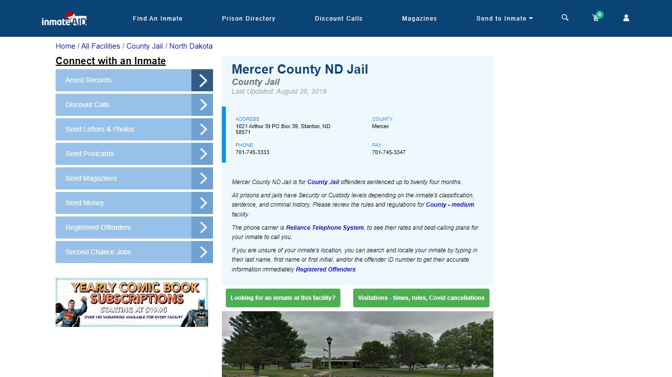 Mercer County ND Jail - Inmate Locator - Stanton, ND